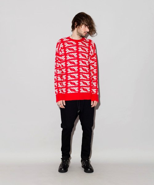 NO ID.（ノーアイディ）の「【NO ID.】Cotton Knit Gunclub Check Crew Neck Big Pullover / コットン ニット ガンクラブ チェック クルー ネック ビッグ プルオーバー（ベスト・メンズ・ホワイト/レッド・ONE SIZE）」の13枚目の写真