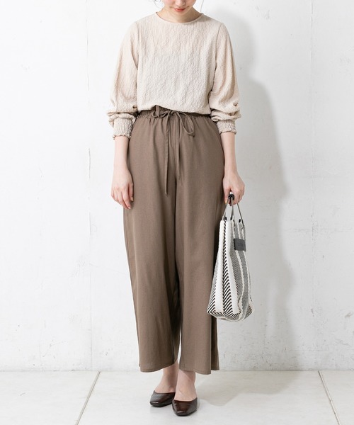 natural couture（ナチュラルクチュール）の「コットンリボンイージーパンツ（その他パンツ・レディース・ベージュ/グリーン/アイボリー/モカ・FREE）」の11枚目の写真