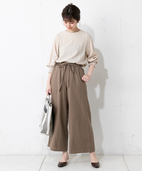 natural couture（ナチュラルクチュール）の「コットンリボンイージーパンツ（その他パンツ・レディース・ベージュ/グリーン/アイボリー/モカ・FREE）」の19枚目の写真