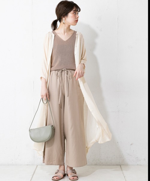 natural couture（ナチュラルクチュール）の「コットンリボンイージーパンツ（その他パンツ・レディース・ベージュ/グリーン/アイボリー/モカ・FREE）」の21枚目の写真