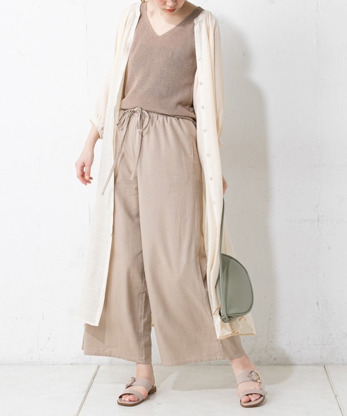 natural couture（ナチュラルクチュール）の「コットンリボンイージーパンツ（その他パンツ・レディース・ベージュ/グリーン/アイボリー/モカ・FREE）」の17枚目の写真