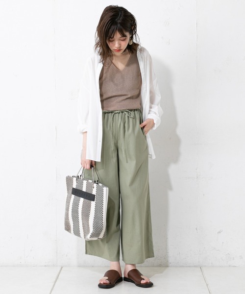 natural couture（ナチュラルクチュール）の「コットンリボンイージーパンツ（その他パンツ・レディース・ベージュ/グリーン/アイボリー/モカ・FREE）」の20枚目の写真