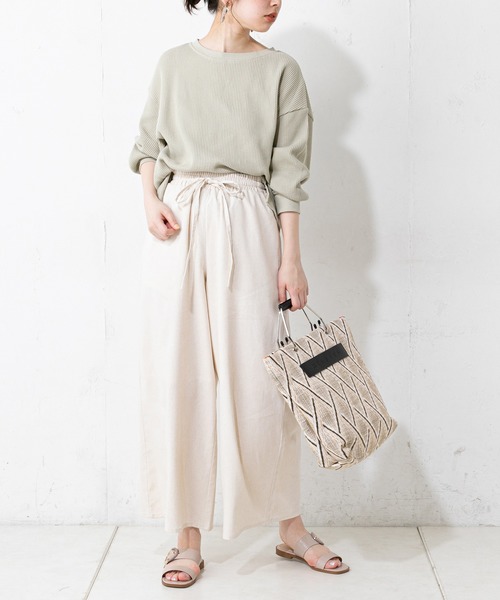 natural couture（ナチュラルクチュール）の「コットンリボンイージーパンツ（その他パンツ・レディース・ベージュ/グリーン/アイボリー/モカ・FREE）」の16枚目の写真