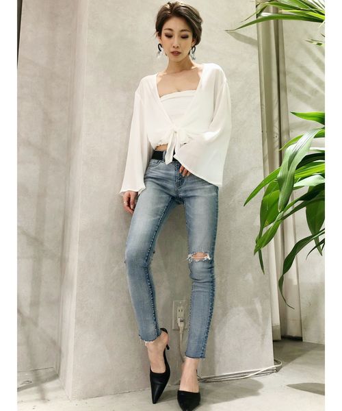 GYDA（ジェイダ）の「M/W カットオフスキニーデニムパンツ