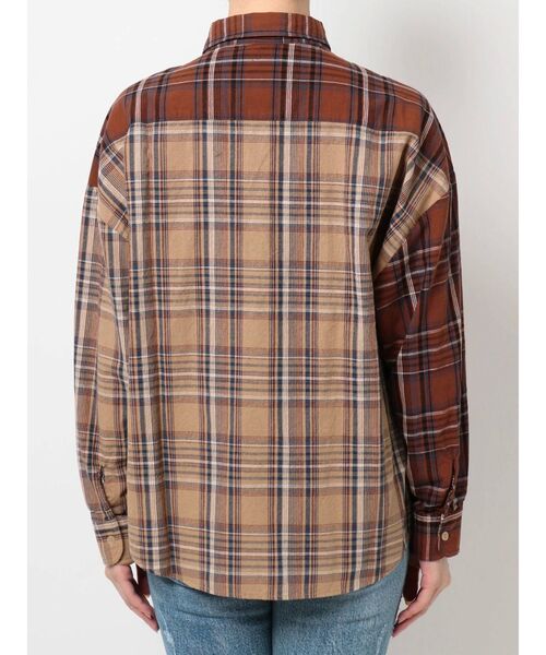 GYDA（ジェイダ）の「コンビチェックシャツ（シャツ/ブラウス・レディース・ボルドー/ブルー・FREE）」の22枚目の写真