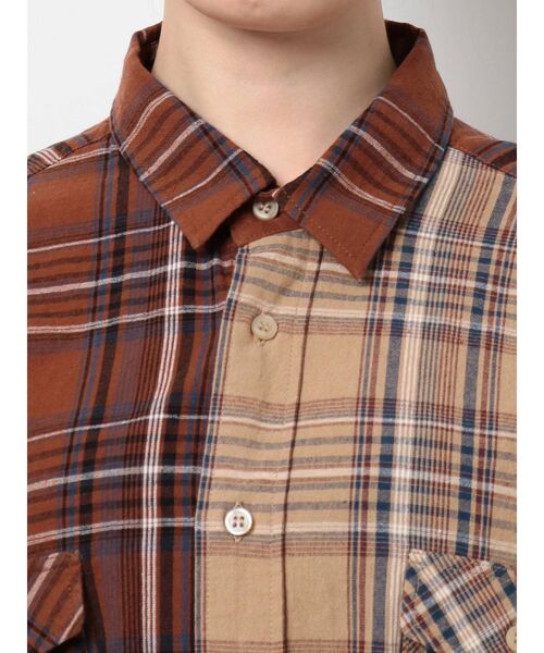 GYDA（ジェイダ）の「コンビチェックシャツ（シャツ/ブラウス・レディース・ボルドー/ブルー・FREE）」の21枚目の写真