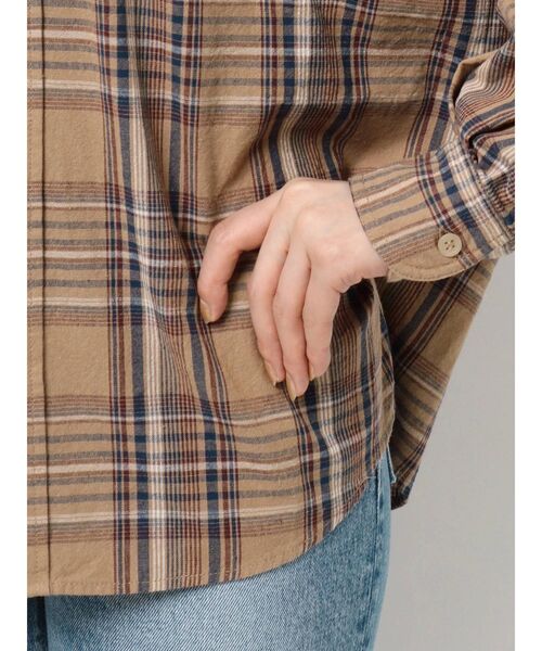 GYDA（ジェイダ）の「コンビチェックシャツ（シャツ/ブラウス・レディース・ボルドー/ブルー・FREE）」の19枚目の写真