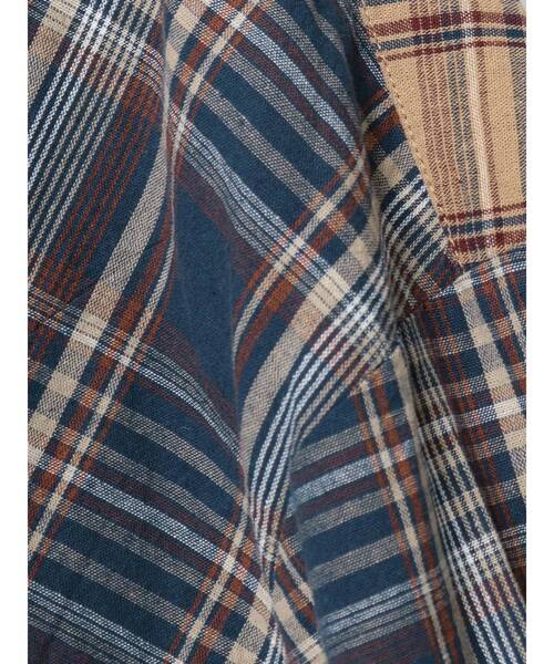 GYDA（ジェイダ）の「コンビチェックシャツ（シャツ/ブラウス・レディース・ボルドー/ブルー・FREE）」の18枚目の写真