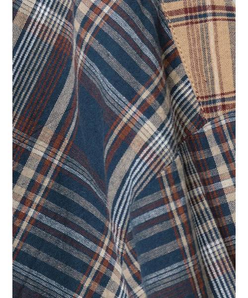 GYDA（ジェイダ）の「コンビチェックシャツ（シャツ/ブラウス・レディース・ボルドー/ブルー・FREE）」の14枚目の写真