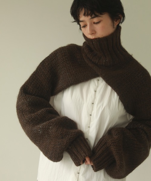 TODAYFUL(トゥデイフル)の「ミックスウールニット(ニット/セーター・レディース・ダークブラウン/グレイッシュベージュ・FREE)」の4枚目の写真