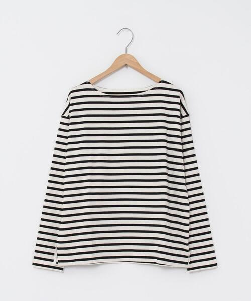 coen(コーエン)の「ベーシックボーダーボートネックカットソー(Tシャツ/カットソー・レディース・オフホワイト/パープル/ブラウン・LARGE/MEDIUM)」の15枚目の写真