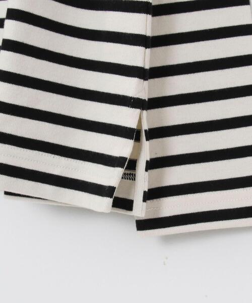 coen(コーエン)の「ベーシックボーダーボートネックカットソー(Tシャツ/カットソー・レディース・オフホワイト/パープル/ブラウン・LARGE/MEDIUM)」の4枚目の写真