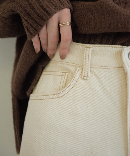 Aunt Marie's(アントマリーズ)の「ステッチホワイトデニム(デニムパンツ・レディース・ホワイト・SMALL/MEDIUM/LARGE)」の6枚目の写真