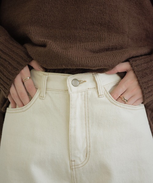 Aunt Marie's(アントマリーズ)の「ステッチホワイトデニム(デニムパンツ・レディース・ホワイト・SMALL/MEDIUM/LARGE)」の7枚目の写真