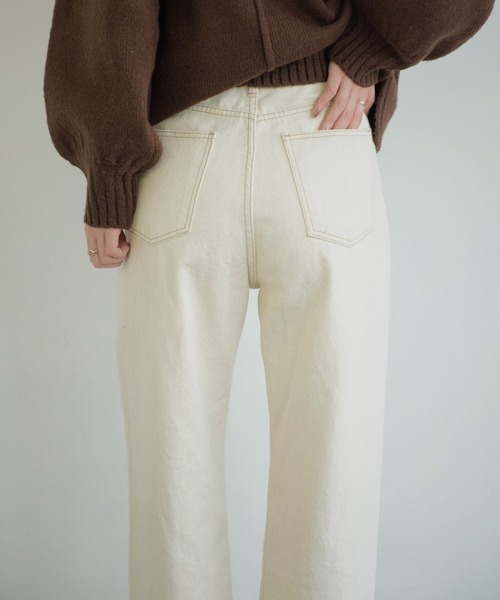 Aunt Marie's(アントマリーズ)の「ステッチホワイトデニム(デニムパンツ・レディース・ホワイト・SMALL/MEDIUM/LARGE)」の4枚目の写真