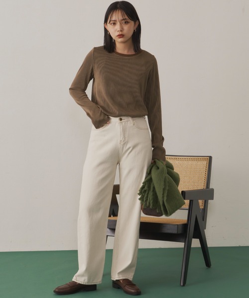 Aunt Marie's(アントマリーズ)の「ステッチホワイトデニム(デニムパンツ・レディース・ホワイト・SMALL/MEDIUM/LARGE)」の20枚目の写真