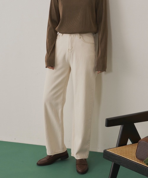 Aunt Marie's(アントマリーズ)の「ステッチホワイトデニム(デニムパンツ・レディース・ホワイト・SMALL/MEDIUM/LARGE)」の14枚目の写真