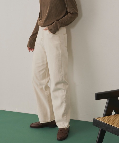 セール】ステッチホワイトデニム（デニムパンツ）｜Aunt Marie's
