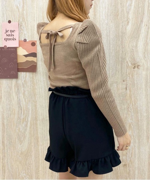 apres jour(アプレジュール)の「バックリボンパワショルラメニット【ZOZOTOWN限定アイテム】(ニット/セーター・レディース・ダークブラウン/アイボリー/モカ/ラベンダー・X-LARGE/フリー)」の3枚目の写真