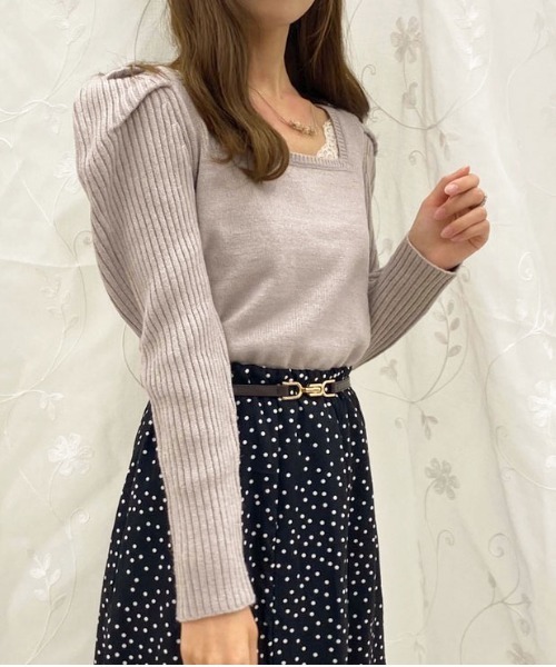 apres jour(アプレジュール)の「バックリボンパワショルラメニット【ZOZOTOWN限定アイテム】(ニット/セーター・レディース・ダークブラウン/アイボリー/モカ/ラベンダー・X-LARGE/フリー)」の11枚目の写真