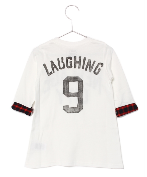 AZUL by moussy（アズールバイマウジー）の「30/-コーマ天竺ナンバリング7分袖チュニック（Tシャツ/カットソー・キッズ・オフホワイト/ライトブラック・140/100/120）」の3枚目の写真