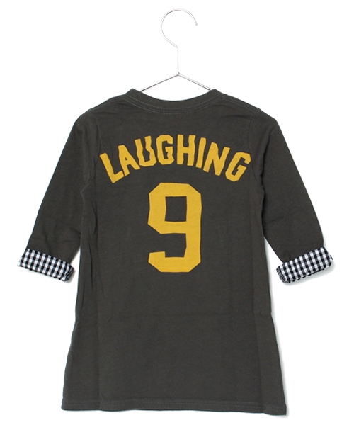 AZUL by moussy（アズールバイマウジー）の「30/-コーマ天竺ナンバリング7分袖チュニック（Tシャツ/カットソー・キッズ・オフホワイト/ライトブラック・140/100/120）」の4枚目の写真