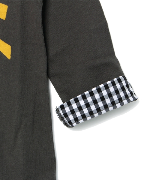 AZUL by moussy（アズールバイマウジー）の「30/-コーマ天竺ナンバリング7分袖チュニック（Tシャツ/カットソー・キッズ・オフホワイト/ライトブラック・140/100/120）」の6枚目の写真