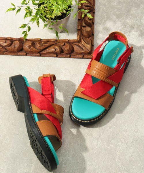 チチカカ（チチカカ）の「コンビベルトサンダル（サンダル・レディース・ブラック/キャメル・MEDIUM/LARGE）」の2枚目の写真