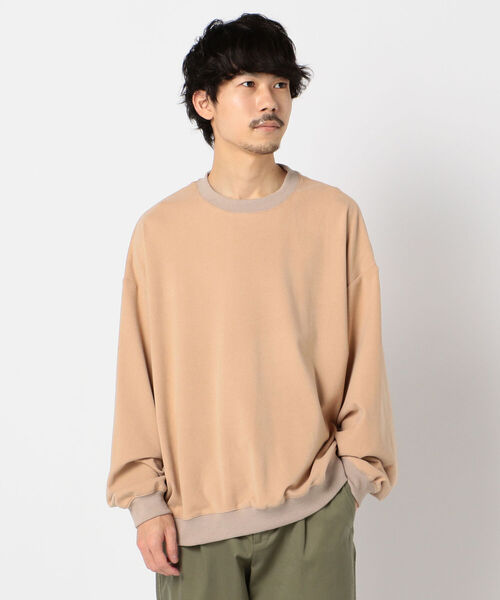 GLOSTER（グロスター）の「フェードポンチ フリース ビッグシルエット スウェット（Tシャツ/カットソー・メンズ・ブラック/ベージュ/ブラウン・M/L/XL）」の3枚目の写真