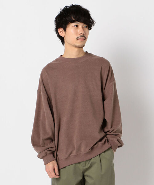 GLOSTER（グロスター）の「フェードポンチ フリース ビッグシルエット スウェット（Tシャツ/カットソー・メンズ・ブラック/ベージュ/ブラウン・M/L/XL）」の2枚目の写真