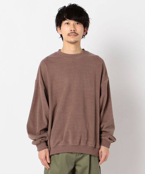 GLOSTER（グロスター）の「フェードポンチ フリース ビッグシルエット スウェット（Tシャツ/カットソー・メンズ・ブラック/ベージュ/ブラウン・M/L/XL）」の4枚目の写真