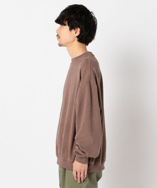 GLOSTER（グロスター）の「フェードポンチ フリース ビッグシルエット スウェット（Tシャツ/カットソー・メンズ・ブラック/ベージュ/ブラウン・M/L/XL）」の5枚目の写真