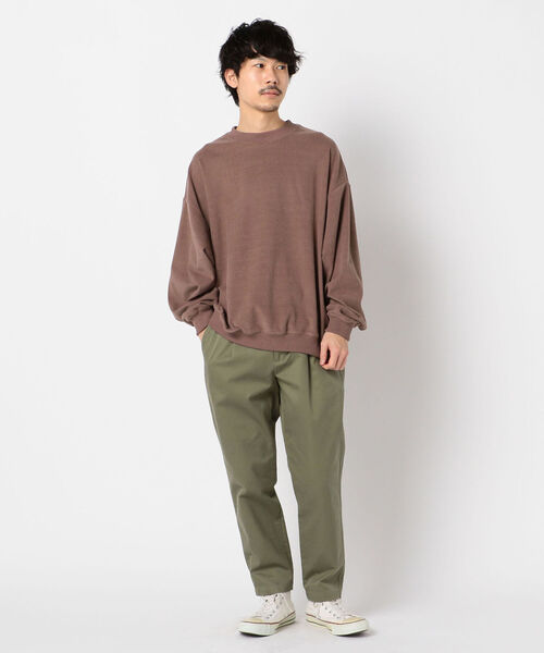 GLOSTER（グロスター）の「フェードポンチ フリース ビッグシルエット スウェット（Tシャツ/カットソー・メンズ・ブラック/ベージュ/ブラウン・M/L/XL）」の11枚目の写真