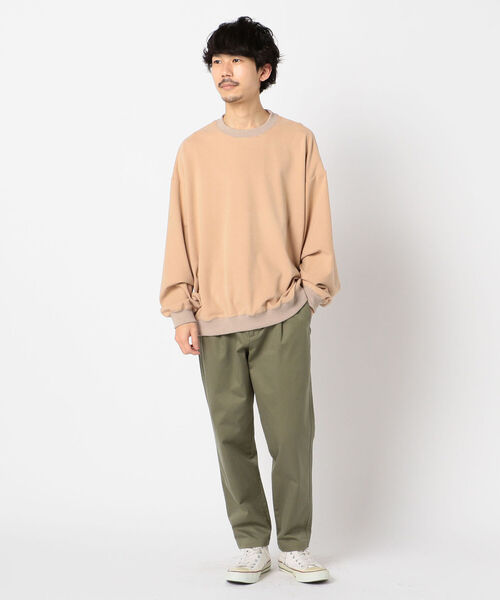 GLOSTER（グロスター）の「フェードポンチ フリース ビッグシルエット スウェット（Tシャツ/カットソー・メンズ・ブラック/ベージュ/ブラウン・M/L/XL）」の12枚目の写真