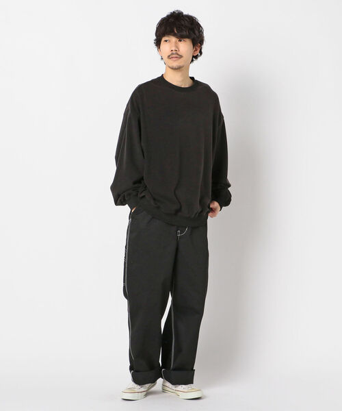 GLOSTER（グロスター）の「フェードポンチ フリース ビッグシルエット スウェット（Tシャツ/カットソー・メンズ・ブラック/ベージュ/ブラウン・M/L/XL）」の13枚目の写真