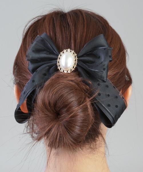 SPINNS（スピンズ）の「ブローチリボンヘアクリップ（バレッタ/ヘア