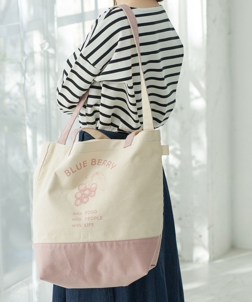 ROPE' PICNIC(ロペピクニック)の「【FOOD TEXTILE】プリントキャンバストート&ショルダーバッグ(トートバッグ・レディース・ブラウン/ライトグリーン/ピンク系その他2・FREE)」の3枚目の写真