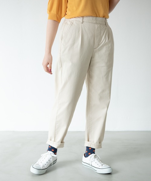 MERLOT（メルロー）の「ヘビーツイル＆デニムテーパードパンツ（デニムパンツ・レディース・ネイビー/ナチュラル・FREE）」の15枚目の写真