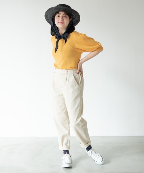 MERLOT（メルロー）の「ヘビーツイル＆デニムテーパードパンツ（デニムパンツ・レディース・ネイビー/ナチュラル・FREE）」の20枚目の写真