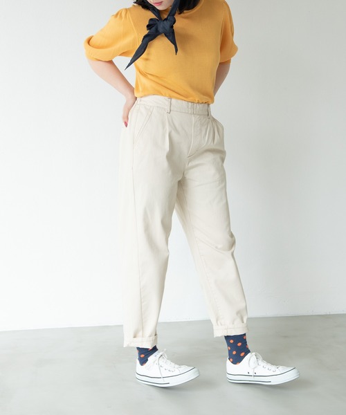 MERLOT（メルロー）の「ヘビーツイル＆デニムテーパードパンツ（デニムパンツ・レディース・ネイビー/ナチュラル・FREE）」の13枚目の写真