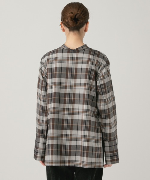 02302-10 カレンソロジー　ビッグシャツ　ブラウス　ブラウン　茶色　ロゴ 02302-10 カレンソロジー ビッグシャツ ブラウス ブラウン 茶色 ロゴ