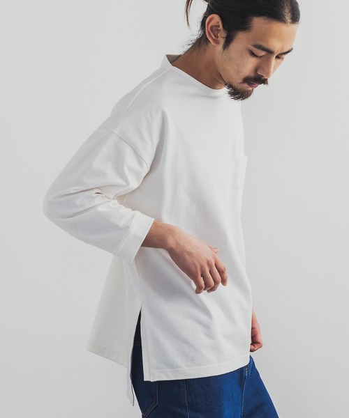 Audience(オーディエンス)の「日本製 MVS天竺 8オンス VORTEX サイドスリット ビッグシルエット7分袖 ボクシーTee(Tシャツ/カットソー・メンズ・オリーブ/オフホワイト/ブラック/キナリ・M/L)」の1枚目の写真