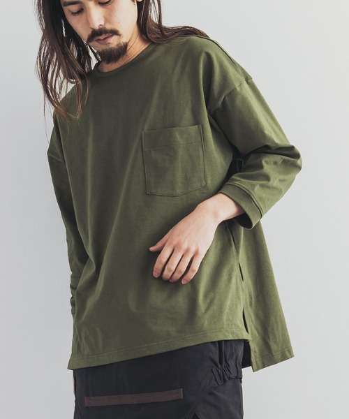 Audience(オーディエンス)の「日本製 MVS天竺 8オンス VORTEX サイドスリット ビッグシルエット7分袖 ボクシーTee(Tシャツ/カットソー・メンズ・オリーブ/オフホワイト/ブラック/キナリ・M/L)」の4枚目の写真