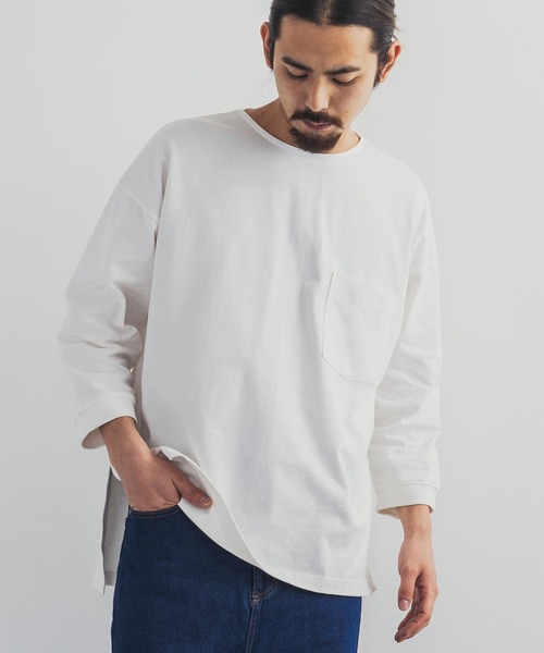 Audience(オーディエンス)の「日本製 MVS天竺 8オンス VORTEX サイドスリット ビッグシルエット7分袖 ボクシーTee(Tシャツ/カットソー・メンズ・オリーブ/オフホワイト/ブラック/キナリ・M/L)」の5枚目の写真