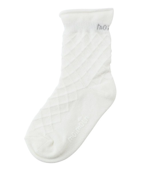 moimoln（モイモルン）の「ワッフル地ジャガードソックス（ソックス/靴下・キッズ・イエロー/アイボリー/ライトブルー・12cm/18cm/16cm/14cm/10cm）」の2枚目の写真