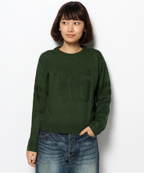 CIAOPANIC(チャオパニック)の「【Ciaopanic】ナンバリングPDニット(ニット/セーター・レディース・グリーン/グレー/ホワイト・FREE)」の3枚目の写真