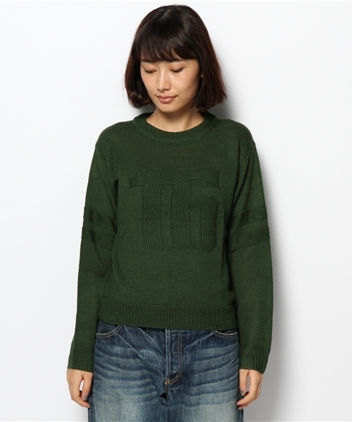 CIAOPANIC(チャオパニック)の「【Ciaopanic】ナンバリングPDニット(ニット/セーター・レディース・グリーン/グレー/ホワイト・FREE)」の8枚目の写真