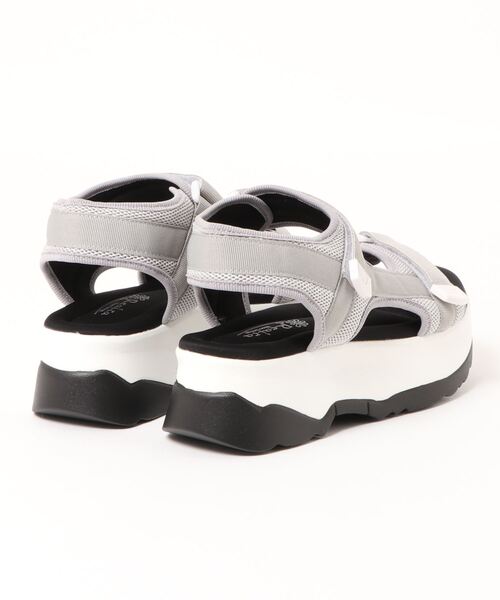Realta（レアルタ）の「Realta(レアルタ) メッシュベルトのダブルベルトベルクロ厚底スポーツ サンダル（サンダル・レディース・ブラック/グレー・S/M/L/LL）」の3枚目の写真
