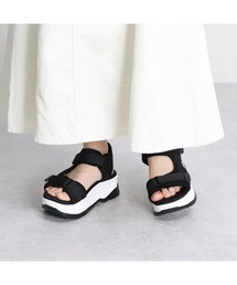 Realta(レアルタ) メッシュベルトのダブルベルトベルクロ厚底スポーツ サンダル