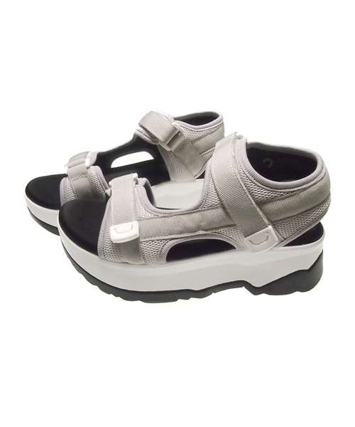 Realta（レアルタ）の「Realta(レアルタ) メッシュベルトのダブルベルトベルクロ厚底スポーツ サンダル（サンダル・レディース・ブラック/グレー・S/M/L/LL）」の6枚目の写真